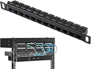 12 Port Network Patch Panel,Cable Organizer Panel - Wire Management Organizer, Unshielded Cat5e/Cat6 Cable Wiring Rack for Factory