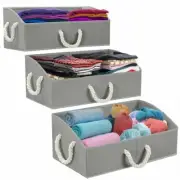 Sorbus Trapezoid Storage Bin Box Basket Set Foldable with Cotton Rope Carry...
