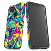 For Google Pixel 4a Tough Protective Cover, Abstract Strokes