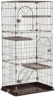 BTM Cat Cage, Cat Cage, 3 Tiers, Cat Gauge, Stylish, Cat House, Multi-Tier, Answering Machine, Protection, Escape Prevention, Multiple Pet Cage (M)