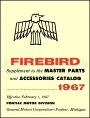 1967 Pontiac Firebird Illustrated Parts Book Catalog with Part Numbers