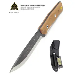 【angel 精品館 】美國 Tops Knives FIELDCRAFT戰術求生直刀附打火棒kydex鞘BROS-01