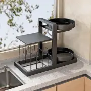 2 Tier Spice Rack Seasoning and Spice Bottle Stand for Household Dining