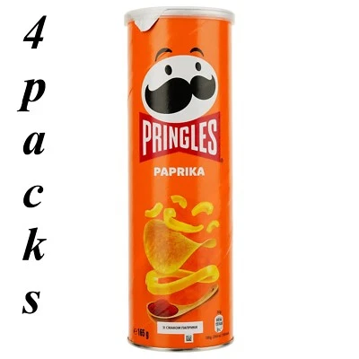 4 packs of PRINGLES potato chips 165 g (660 g) with paprika flavor