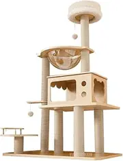 YIGECHENXIN Multifunctional Cat Scratching Board, All-in-One Cat Climber Stand Playhouse Broad Field of Vision Suitable for Multi-Cat Households, Fat Cats Enclosed Balcony