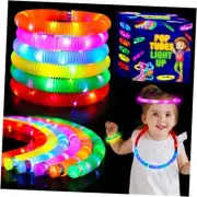 24 pcs Light Up Glow Sticks, LED Pop Tubes Party Favors for Kids 4-8 Glow in