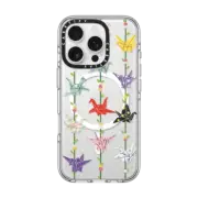 iPhone 16 Pro Impact Clear Case MagSafe Compatible Origami paper crane: good luck symbol