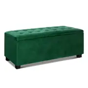Verity Storage Ottoman Blanket Box Velvet Green
