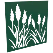 ProtectorAl 300 - 1200 x 300 - 1200mm Dark Green / Gloss White Bullrush Unframed Composite Deco Panel