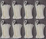 (8) WHITE Double Braided 3/8" x 15' HQ Boat Marine DOCK LINES Mooring Rope Cord