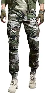 [HanzhuoLG] Pants Men Military Tactical Camouflage Cargo Pants Training Work Camo Combat Army Male Clothing Small Straight Foot Trousers for Men's Green Camouflage XL