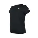 NIKE 成人女性短袖T恤-DRI-FIT 抗UV 游泳 上衣 運動 NESSD350-001 黑白