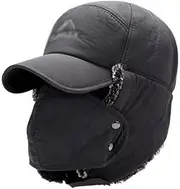 [FEATUR] Winter Aviator Pilot Cap,Winter Siamese Windproof hat, hat with Ear Flaps, Men's Ear Protection Face Bomber Hats Thicker Plus Velvet Warm Woman Winter Hat Resist The (Color : E, Size : 56-60cm) (Colo