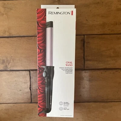 Remington Oval Barrel Ceramic Curling Wand Deep Waves 30 Heat Settings Open Box