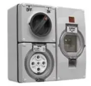 Clipsal RCD PROTECTED SURFACE SWITCHED SOCKET 500V 5-Pins Round GREY- 32A Or 40A