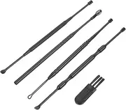 NIYANGLE 1Set Ear Wax Removal Tool Kit Ear Cleaning with Dual Head Ear Picks for Home Use Black Ear Wax Removal Tools Smooth and Comfortable Ear Canal Care