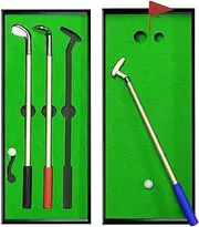 SANTA CASA Mini Golf Set, Golf Pen Set, Mini Desktop Golf Gift Golf Ball Club Pen Game for Men Dad Boss Coworker Teen Boys with Putting Green, Flag, 3 Golf Clubs Pens, Balls Office Desk Toys