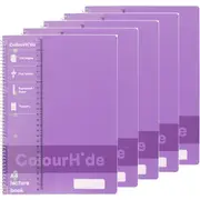Colourhide Lecture Notebook 140 Page A4 Purple Pack 5