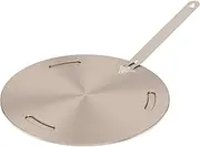 7.9Inch Heat Diffuser, Stainless Steel Induction Diffuser Plate for Gas Stove, Portable Heat Conduction Plate with Removable Handle, Induction Adapter Diffuser Plate for Milk Coffee Cookware (20cm)