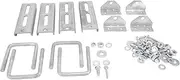 Brilluxa Swivel Top Bunk Bracket Kit, 8 Inch Boat Trailer Bunk Support, Compatible with 3x3in Crossmember, Galvanized Bracket with Hardware, Square U Bolts for Marine Trailer