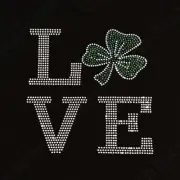Rhinestone Transfer " Love St. Patrick's Day " Hotfix, Iron On, DIY