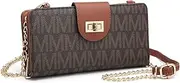 [MKP COLLECTION] MKP Women Fashion Small Crossbody Shoulder Bags Cell Phone Purse Wallet Clutch Bag Credit Card Holder Clutch Wallets w/Removable Strap (Coffee)