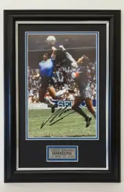 Maradona The Hand of god - La Mano de Dios Signed Framed Soccer Memorabilia