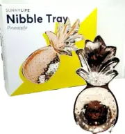 Pineapple Snack Tray - Shiny and textured NEW in box from Sunnylife 10"