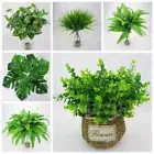 Cloth Wedding Decor Home Foliage Bush Green Grass Artificial Plant Fake Leaf
