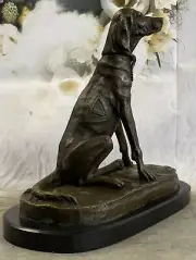 ADORABLE LABRADOR RETRIEVER BUST BRONZE SCULPTURE ART DECO ANIMAL FIGURINE GIFT