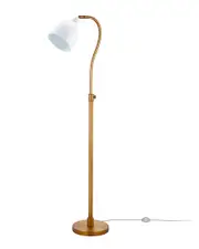 Abraham + Ivy Vincent Brass Finish Floor Lamp With Matte White Shade