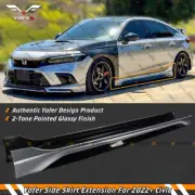 For 2022-2025 Honda Civic Yofer Lunar Silver Black 2 Toned Side Skirt Extension
