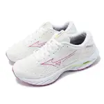 【MIZUNO 美津濃】慢跑鞋 WAVE INSPIRE 20 SUPER WIDE 女鞋 超寬楦 白 紫 波浪片 美津濃(J1GD2446-24)