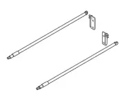 Blum ZRE.521S.ID METABOX 22 Inch INSERTA Gallery Rod Set - Pair - White