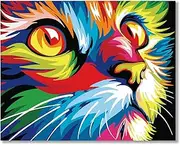 ZUNGGWOK Paint by Numbers for Adults,DIY Canvas Oil Painting Kit Digital Painting for Kids Beginner Home Living Room Decorative 16 X 20 Inch -Cat