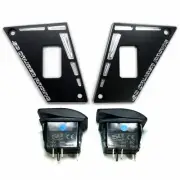 Billet Dash Panel Plate Bezel & 2 Rocker Switches Polaris RZR 170 Stealth Black