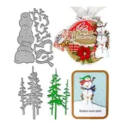 3pcs Snowman Cutting Dies3pcs Christmas Tree Die Cuts Metal Embossing Stencil...