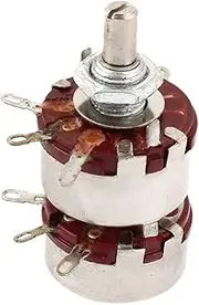Aexit WTH118 (Potentiometer) 6mm Shaft Dia Dual 2.2K 20% Tolerance Ohm 2W 2 Gang Linear (73ry133qf649) Carbon Potentiometer