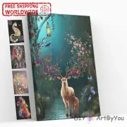 Paint By Numbers Kit Deer Animal Kids Brush DIY Framed Art Beginner Draw Acrylic