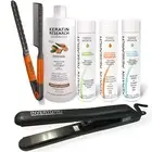 Brazilian Complex Hair Keratin Treatment Set 1000ml, Dual Voltage Iron, + More