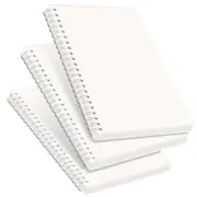 RETTACY Blank Notebook Spiral 3 Pack - A5 Unlined Notebook with Clear