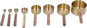 GRCFUMO 8Pcs Stainless Steel Measuring Cup, Measuring Cup, Measuring Spoon with Wooden Handle for Bartending Scale Measuring Spoon Baking Tool