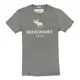 美國百分百【Abercrombie & Fitch】T恤 AF 短袖 上衣 T-shirt 麋鹿 灰色 短T S號 F044