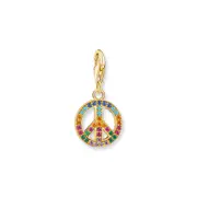 Buy Charm Pendant peace with colourful stones gold by Thomas Sabo online - THOMAS SABO Australia