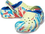 [Crocs] Kids' Classic Lined Marbled Clog, Sulphur Multi, 12 US