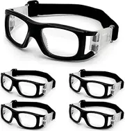 LADYPONYCSC Sports Goggles Racquetball Glasses Protective Eyewear for Men and Womens Damping & Anti Slip with Adjustable Strap Super Eye Protectors 5pc in Pack