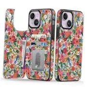 for iPhone 13 Case Wallet - Flip Folio Leather iPhone 13 -6.1" Flower Garden