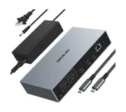 Displaylink Docking Station 3 Monitors USBC Laptop Dock Dual Triple Display w...