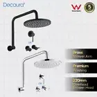 Decaura 9" Gooseneck Shower Arm Rain Shower Head Set with Shower Mixer Tap WELS