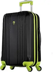 [Olympia] U.S.A. Hardside Expandable Carry-on Luggage with Spinner Wheels, Black+Lime, One Size, Hardside Expandable Carry-on Luggage with Spinner Wheels